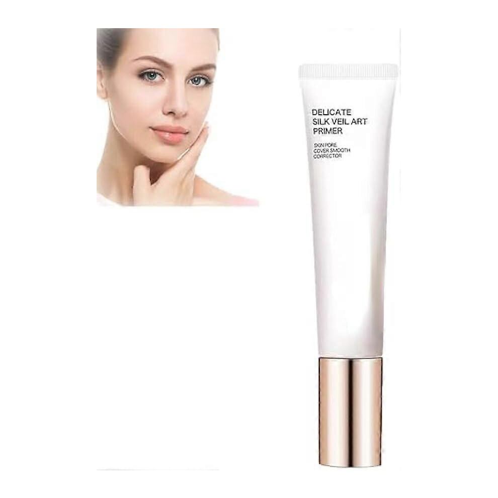 (1 Pcs) Delicate Silk Veil Art Primer, Skin Pore Cover Smooth Corrector, Primer for Face Before Makeup, Oil Control Invisible Pore Primer Concealer Lazy Tone