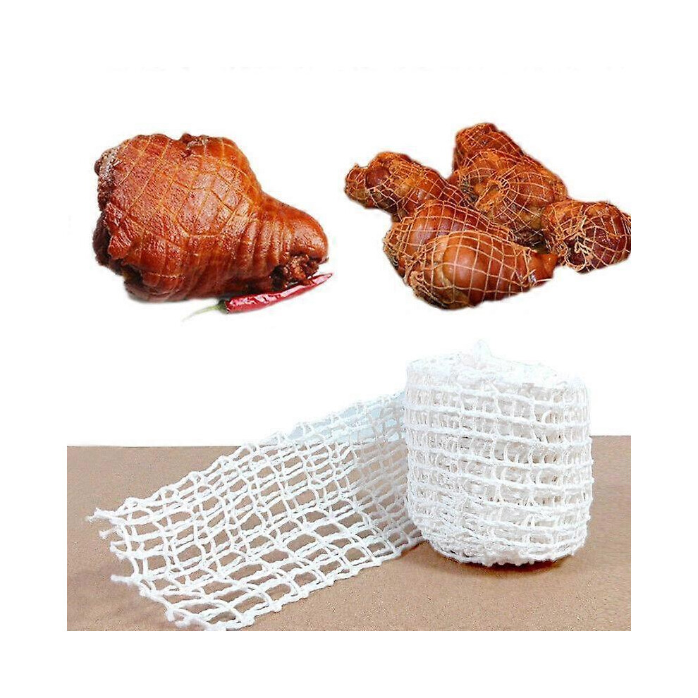 3 Rolls 3m Elastic Meat Roasting Net,Elastic Smoked Meat Poultry Ham Netting Meat Butcher Twine Net for Meat Cooking Meat Sausage Making