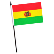 (Bolivia, Small - 15cm x 10cm) South America Hand Waving Flag