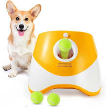(Orange) Automatic Ball Launcher for Dogs, Dog Ball Thrower with 3 Tennis Ball,Interactive Dog Toys for Small Medium Dogs Indoor Outdoor