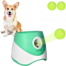 (Green) Automatic Ball Launcher for Dogs, Dog Ball Thrower with 3 Tennis Ball,Interactive Dog Toys for Small Medium Dogs Indoor Outdoor
