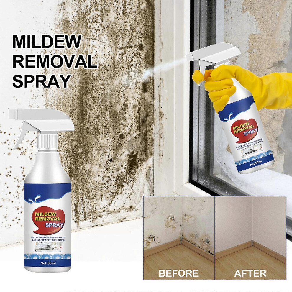 (2 Pcs) Mold & Mildew Remover Spray for Walls, Tiles, Floors, Sinks, Bathtubs and Toilets,Household Removal Spray for Kitchen Bathroom