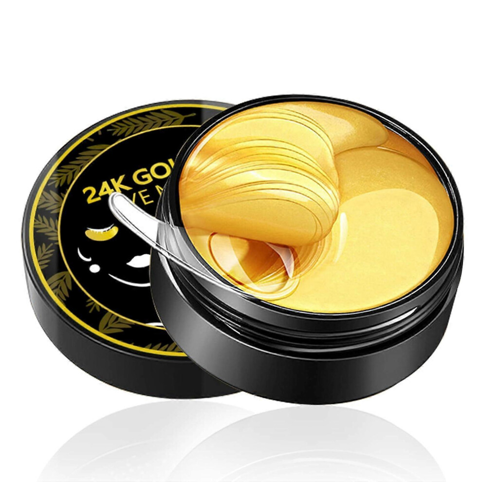(60 Pcs) 24K Gold Under Eye Patches,Anti-Aging Collagen & Amino Acid, Eye Mask for Removing Dark Circles, Puffiness and Wrinkles