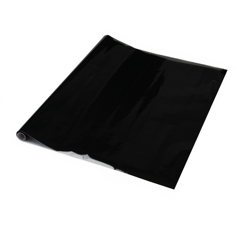 D-C-Fix Black (45Cm, 10M) Glossy Sticky Back Plastic Vinyl Wrap Film