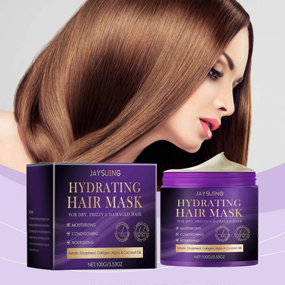 (3Pcs) Hydrating Hair Mask for Dry Damaged Hair, Keratin Hair Mask, Deep Conditioner Moisturizer, Repair for Frizzy, Bleached & Colored Hair