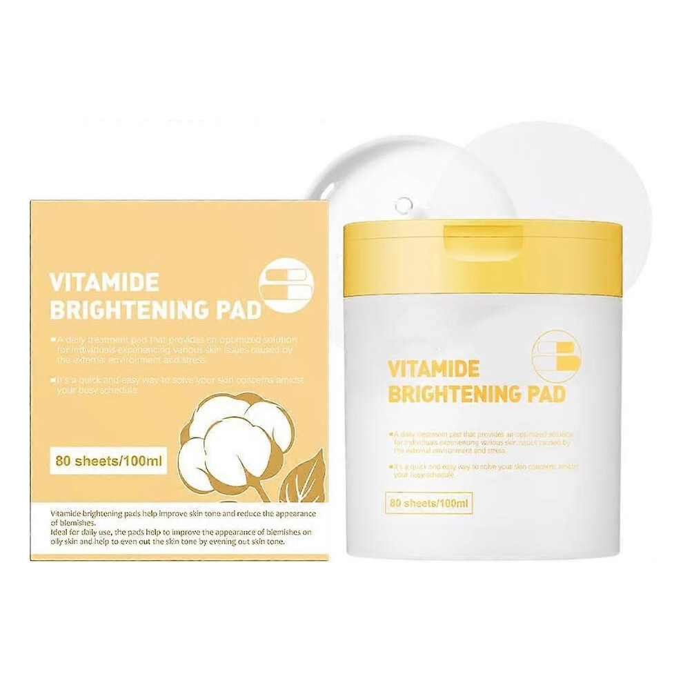 (Vitamide Brightening Pad) Collagen Toner Pad, Round Cotton Facial Toner Pads, Moisturising Brightening Toner Pads, Skin Firming & Restore Elasticity