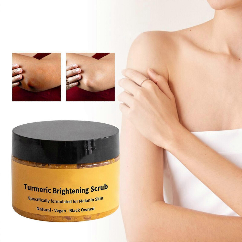 (3pcs) Turmeric Brightening Body Scrub Exfoliating for Dark Spots Inner Thighs Bikini Area Underarms, Natural Exfoliating Soft Scrub