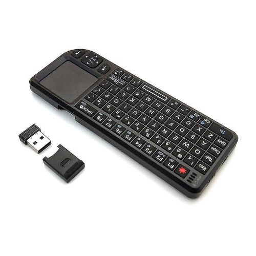 (Russian,Black)A8 2.4GHz Mini Backlit Wireless Keyboard Air Mouse Touchpad for Projector TV Box 2