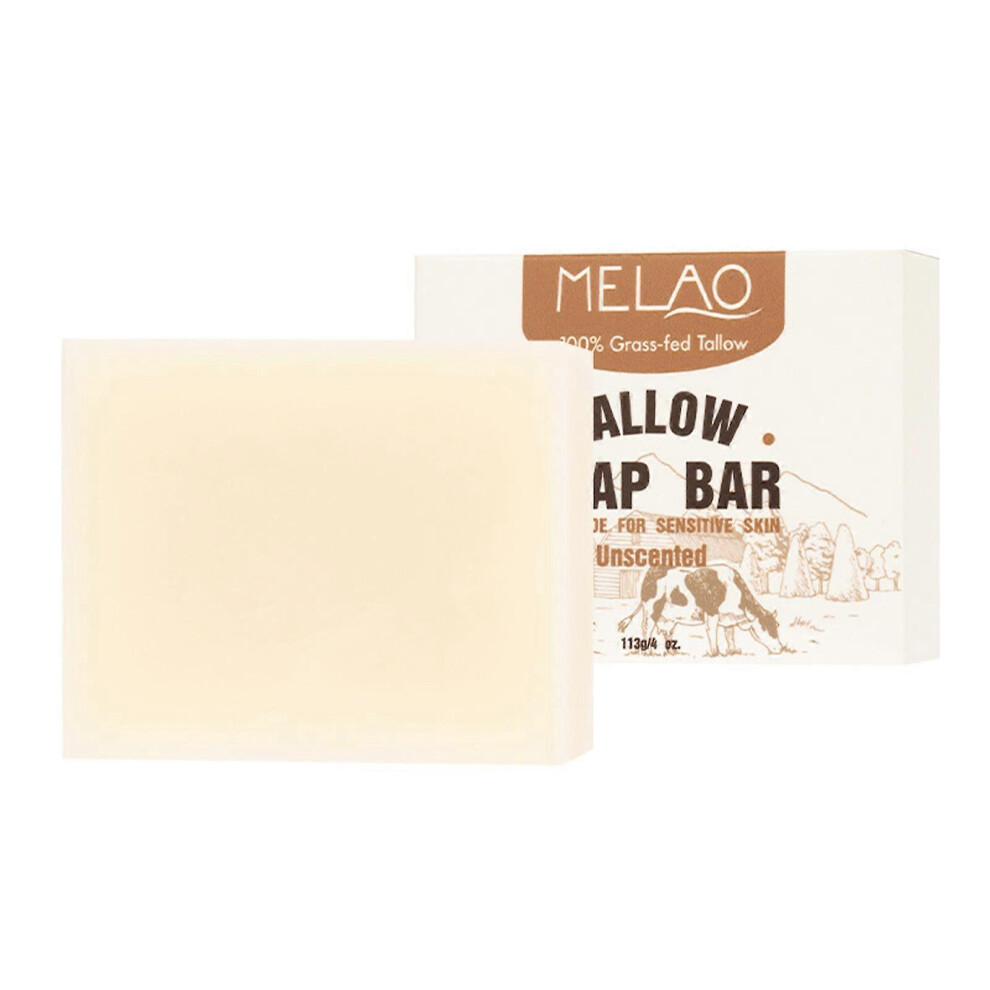 (1pcs) Beef Tallow Soap Bar, 113g Handcrafted Grass Fed Tallow Soap-Cleans, Gently Moisturizing, Wash Bar Great For All Skin Types