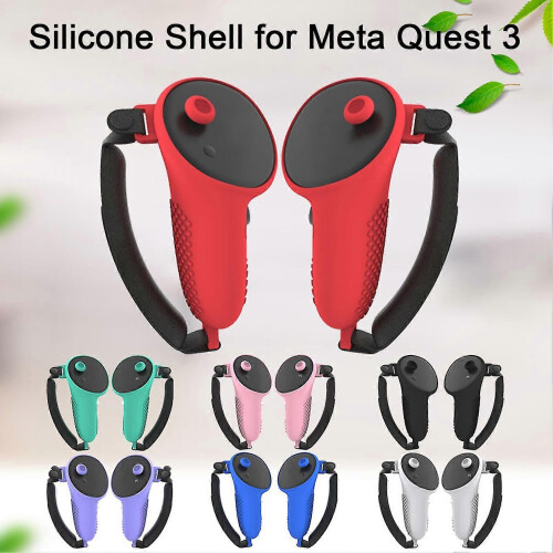 (Black)Silicone Protective Case for Meta Quest 3 Touch Controller Dustproof Anti-Slip Grip Handle Cover VR Accesories 2