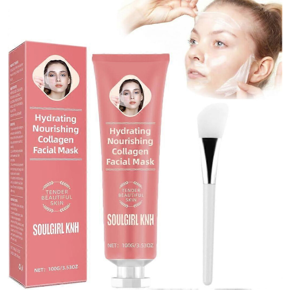 (1pcs) Collagen Overnight Peel Off Mask, Collagen Overnight Wrapping Mask, Collagen Lifting & Firming Mask, Hydrating Nourishing Collagen Facial Mask for Ski