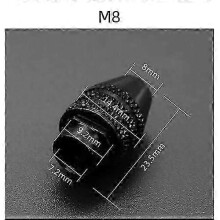 (M8x0.75)1pc keyless drill chuck for dremel Rotary Tools dremel Accessories 0.5-3.2mm mini drill chucks adapter for flexible drill shaft