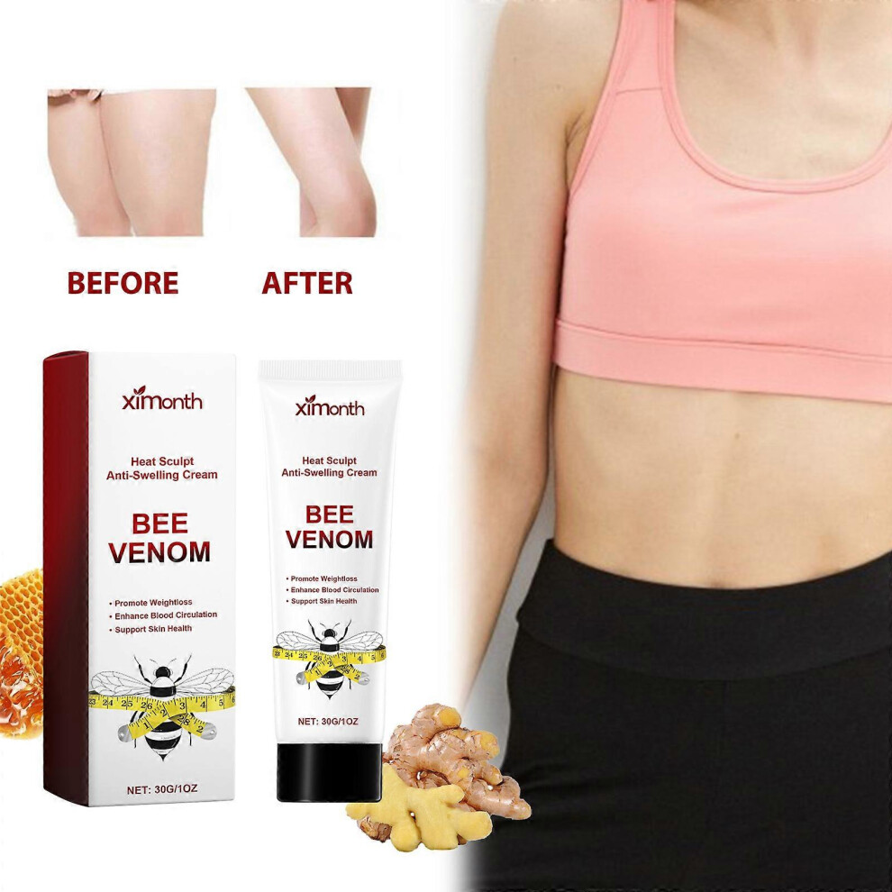 (3 Pcs) Bee Veom Heat Scuplt Anti-Swelling Cream Bee Venom Cellulite Body Lotion Moisturizing Cream For Women Reduces Look Of Cellulite