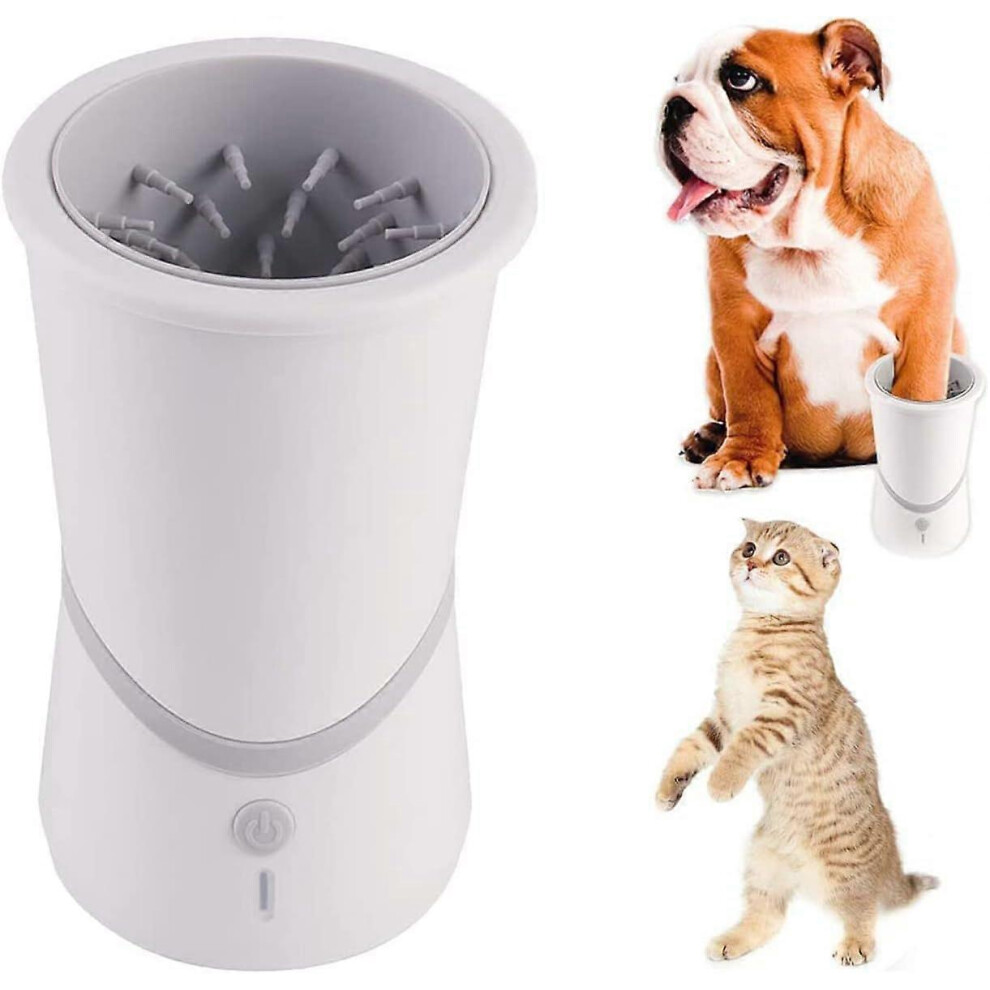 Automatic Dog Paw Cleaner,Dog Paw Washer Cup 2 in 1 Portable Pet Paw Cleaner with Soft Silicone Brush Dog Foot Washer