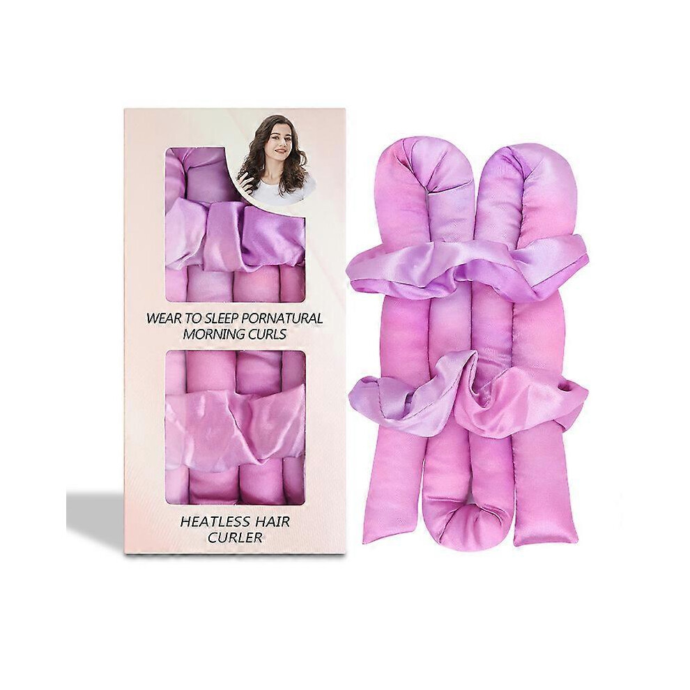 (E) Satin Heatless Curling Set Hair Rollers for Heatless Curls,Heatless Hair Curlers Overnight Curls Hair Curlers to Sleep in Heatless Curling Rod Headban