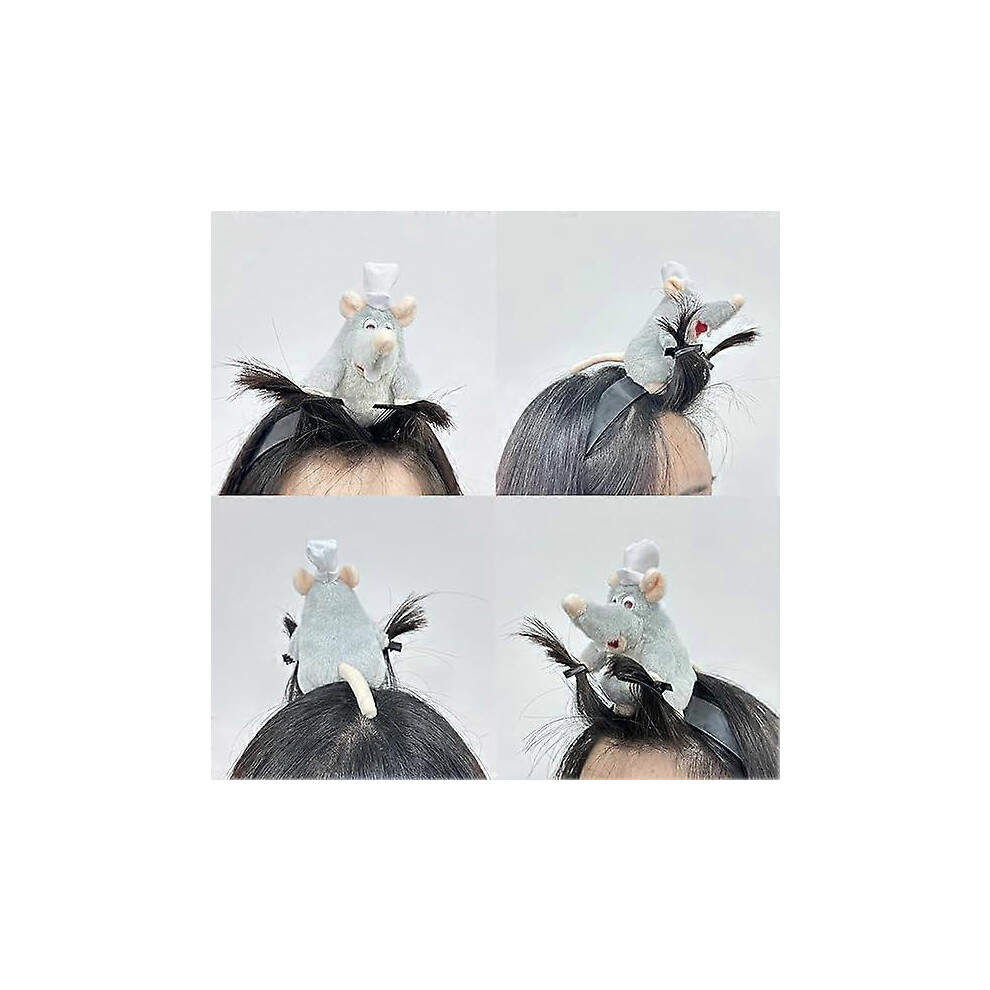 2024 Headband Cute Mouse Cartoon Animal Plush Toy Headbands Cosplay Props Halloween Costume Head Bands for Women Girl