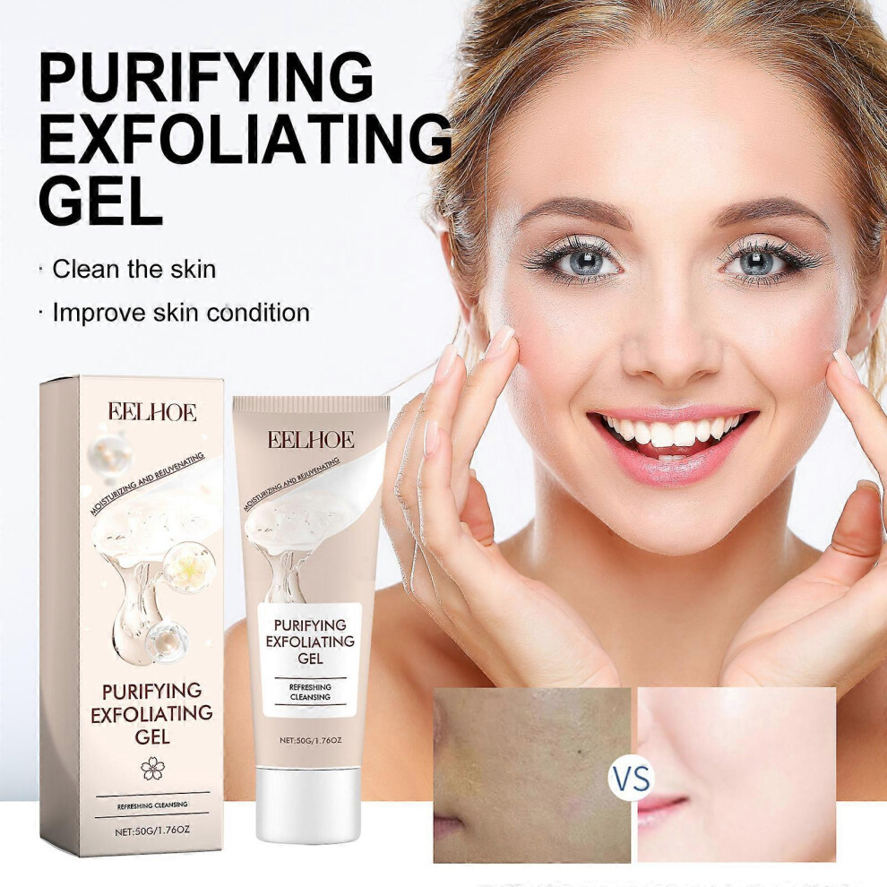 (3 Pcs) Purifying Exfoliating Gel,Bamboo Charcoal Blackhead,Face and Body Exfoliating Scrub Gel, Deep Cleansing Moisturizing Facial Exfoliator