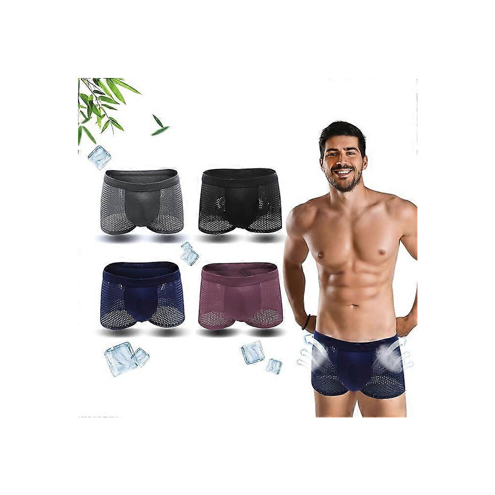 (4XL, 4 color) Boxhero Bamboo Fiber Boxer Briefs,Bamboo Underwear Men,Box Hero Bamboo Boxers,Boxhero Mens Underwear,Bamboo Boxers