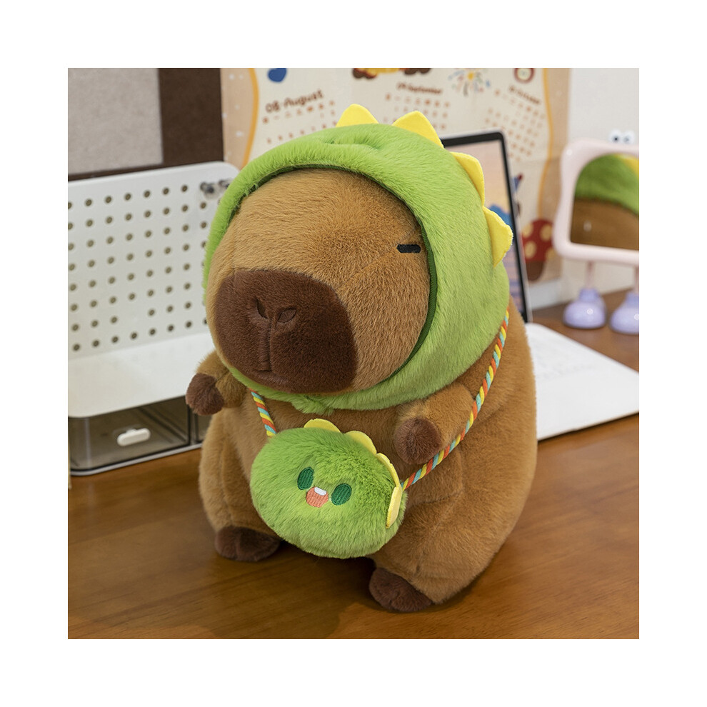 (Dinosaur, 35cm) Dinosaur Hat Frog Capybara Plush Toy Animal Stuffed Doll Gift Decoration Kids