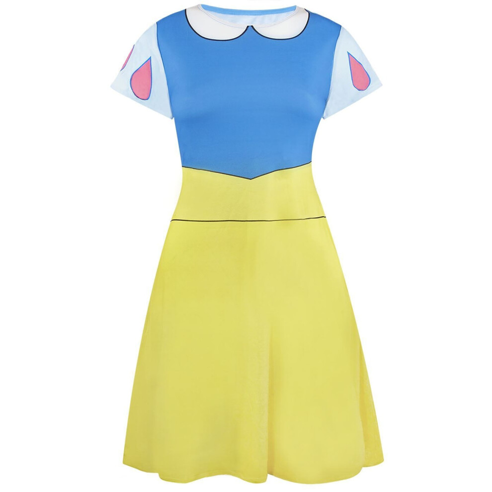 (S, Blue/Yellow) Disney Princess Womens/Ladies Snow White Costume Dress