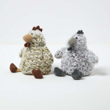 Homescapes Luxury Fabric Chicken Doorstop Set of 2
