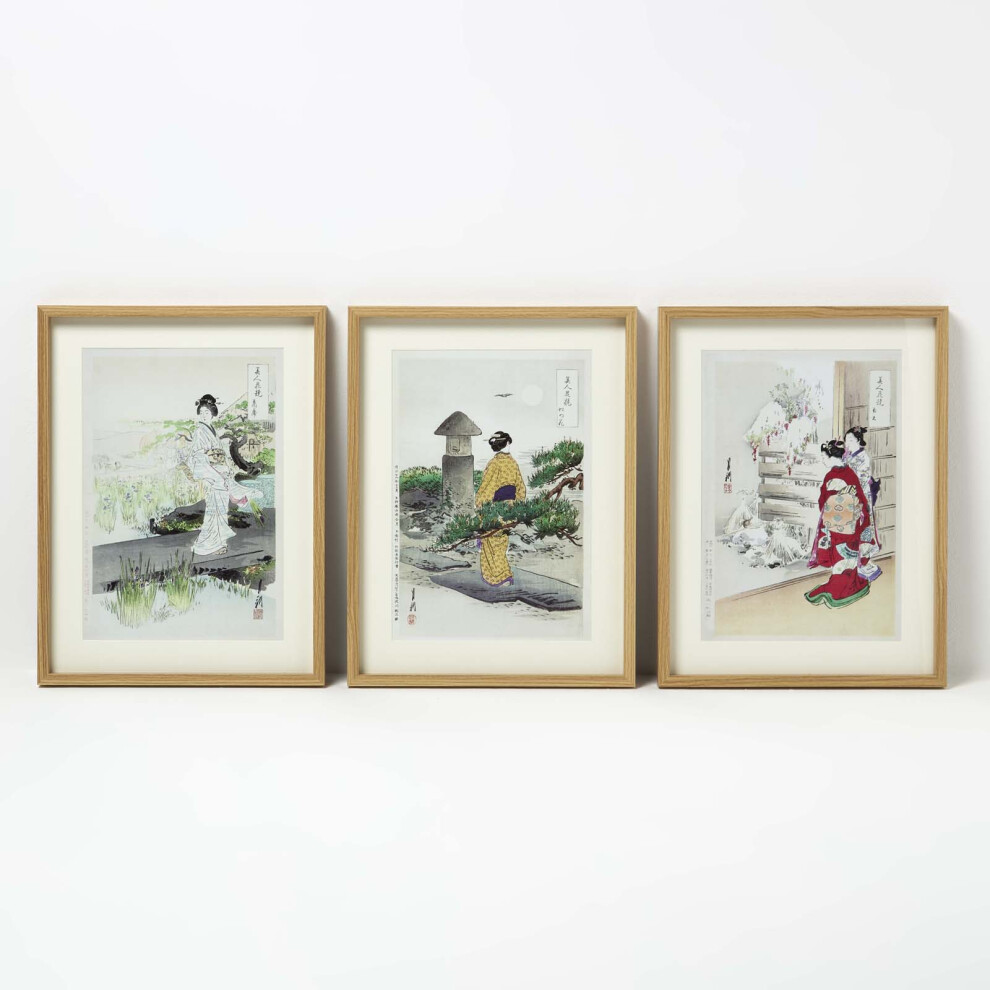 Homescapes Set of 3 Japanese Geisha Wall Art
