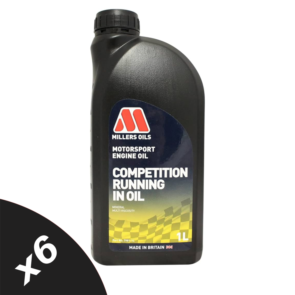 Photos - Engine Oil Millers Motorsport Competition Running In Oil Mineral Multi Viscosity Oil 6x1L 7981JMTx6
