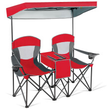 Double Sunshade Folding Chairs Outdoor 2-person Chairs