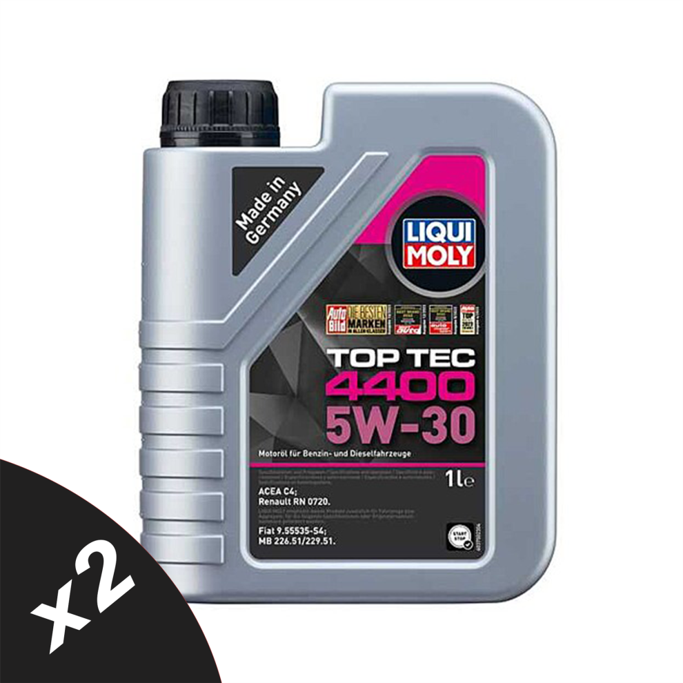Liqui Moly 5W30 Fully Synthetic Engine Oil Top Tec 4400 Acea C4 Rn 0720 2X1l 5056820568560