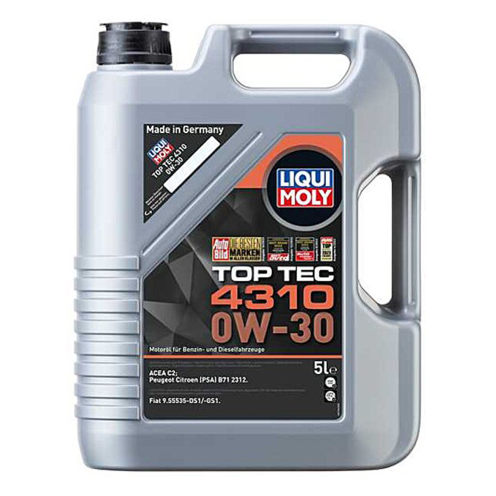 New Liqui Moly Top Tec 4310 0W-30 Semi Synthetic Engine Oil Acea C2 5L Lm-2362 Large