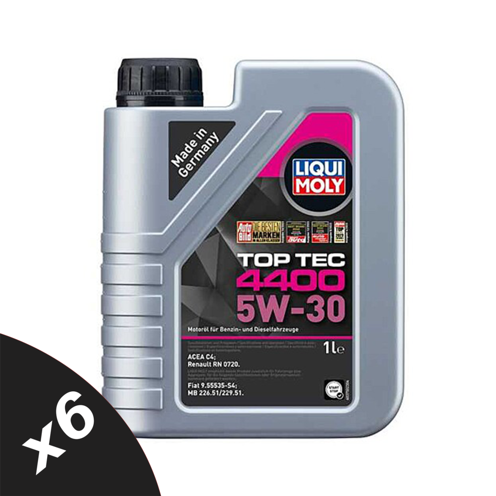 Liqui Moly 5W30 Fully Synthetic Engine Oil Top Tec 4400 Acea C4 Rn 0720 6X1l 5056820568607
