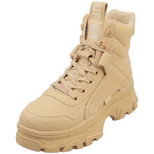 (6) Buffalo Venom Mid Vegan Womens Ankle Boots in Cream