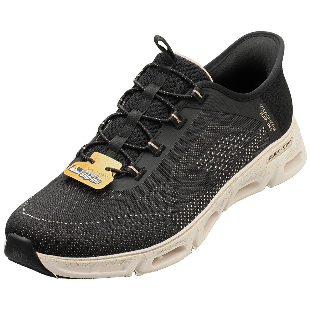 (5) Skechers Glide-step Gratify-pace Vegan Womens Slip On Trainers in Black Gold