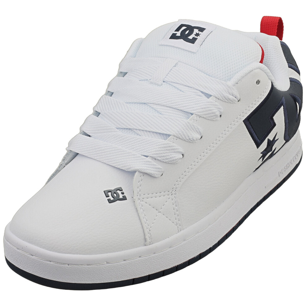 (7) DC Shoes Court Graffik Mens Skate Trainers in White Navy Red