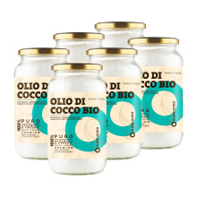 Olio di Cocco Biologico Extra Vergine CocoNativo ? 6x1000ml ? Crudo e Spremuto a Freddo; Organico e Puro; Non Processato, (Bio Nativo), Ideale per Cap