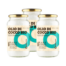 Olio di Cocco Biologico Extra Vergine CocoNativo ? 3x1000ml ? Crudo e Spremuto a Freddo; Organico e Puro; Non Processato, (Bio Nativo), Ideale per Cap