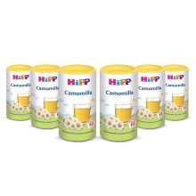 HiPP - Tisana alla Camomilla Solubile, Estratto Granulare Istantaneo di Camomilla, con Isomaltulosio, Sapore Delicato, Protegge i Denti, 6 Confezioni