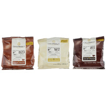 Callebaut 3 x 400g Bundle - Copertura di Cioccolato al Latte, Fondente & Bianco Belga - Finest Belgian Chocolate (Callets) Confezione da 3 x 400g