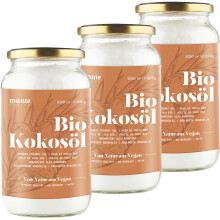 MonteNativo Olio di Cocco Biologico Extra Vergine ?3x1000ml? Crudo e Spremuto a Freddo; Organico e Puro 100%; Non Processato, Bio, Ideale per Capelli,