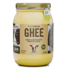 Exponatura Ghee biologico - burro chiarificato secondo l?antica ricetta Ayurvedica - solo da latte di mucche al pascolo - senza lattosio estremamente