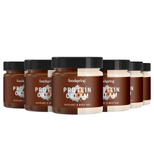 foodspring - Protein Cream Nocciole e Proteine Whey 6x200g - Crema proteica - Crema spalmabile con 85% meno zuccheri & 8x pi? proteine - senza olio di