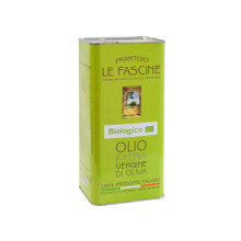 Le Fascine Olio Extravergine d'Oliva Provenzale Biologico 100% Italiano Prodotto da mono cultivar Provenzale (Latta da 5 Litri)