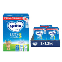 MELLIN 3 - Latte di Crescita in Polvere per Bambini - dal 1? anno compiuto al 2? anno - Confezione da 3600 grammi (3 x 1200g)