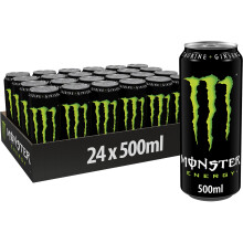 Monster Energy ? 24 Lattine da 500 ml, Energy Drink con Ginseng, Taurina, Caffeina e Vitamine Gruppo B, Bevanda Energetica dal Gusto Originale e Fresc