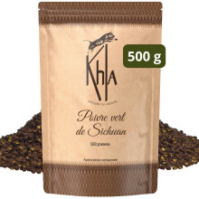 Khla - Pepe verde di Sichuan - Bustina di grani di pepe 500g - Ingredienti Alimenti raffinati - Bacche verdi di Sichuan - Direttamente dal produttore