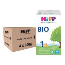 HiPP - Latte in Polvere 1, Latte in Polvere per Neonati HiPP, dalla Nascita Fino al 6? Mese, 4 Confezioni da 600 gr di Latte artificiale Neonati 1