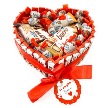 Onza Cesto Pasquale Cioccolatini Kinder Bueno - Cuore Dolci Kinder assortiti Uova di Pasqua 2025 Kinder Schokobons, Happy Hippo, Cioccolato, Cards - C