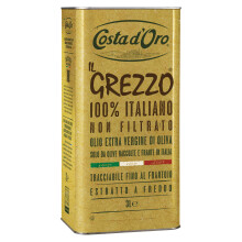 Costa d'Oro ? Il Grezzo, Olio extravergine di oliva non filtrato 100% italiano. Estratto a freddo subito dopo il raccolto, ricco di vitamine e antioss