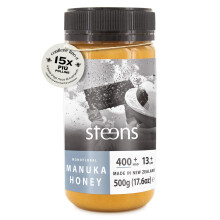Steens Miele di Manuka - MGO 400+ - Puro Miele Manuka grezzo 100% certificato UMF 13+ - Invasettato e sigillato in Nuova Zelanda - Manuka Honey - 500