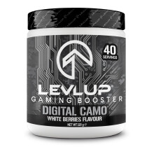 LevlUp Digital Camo Gaming Booster - Bevanda Energetica per Giocatori - Con Taurina, Caffeina, L-Tirosina, Vitamina B12 - Gusto Frutti di Bosco Bianch